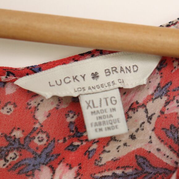 Lucky Brand Boho Flutter Sleeve Shirt Top Size XL - Picture 4 of 5